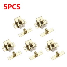 1-6PCS 스테인레스 스틸 캐비닛은 충돌 방지 가구 도어 스토퍼를 잡습니다. 듀얼 휠 스프링 고정 캐비닛 도어 걸쇠 도구, [03] 5PCS Gold