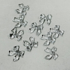 투명 클리어 글라스 리본 네일파츠, 10개, 롱리본