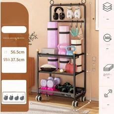 운동기구 보관함 소도구 정리대 선반 선반 홈짐 홈트 바구니 거치대 기구 정리함 다기능, 1개