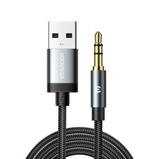 Essager USB A타입 to 3.5mm AUX 오디오 변환젠더 케이블 일반형, 1개