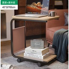 可移動沙發邊桌 茶几 帶輪置物架 胡桃色, 1件, 原木色滾輪款