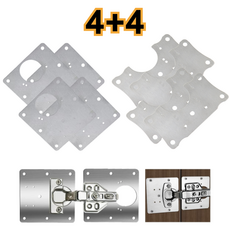 슬로우믹스 경첩 보강 판 플레이트 가구 장농 사각 스텐 싱크 수리 문짝, 8개