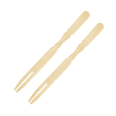 팩스타 대나무 두발 포크 10cm, 100개, 1개