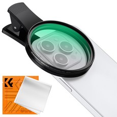 K&F CONCEPT 범용 나사식 클립형 스마트폰 카메라 렌즈 필터 키트 67mm, 1개, 블랙 미스트 1/4 1개, 블랙 미스트 1/4