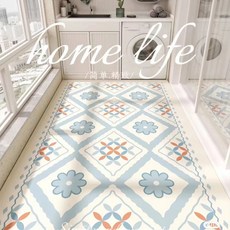 방수 발코니 매트 롤 층간소음 놀이방 거실, 블루플라워