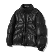 브랜드정품 트릴리온 TRILLION 인시전 라인 글로시 푸퍼 숏 패딩 블랙 225516