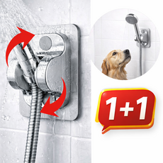 리틀유니즈 무타공 각도조절 샤워기 거치대 고정홀더, silver