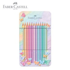파버카스텔 파버카스텔 스파클 색연필 기프트 12색 파스텔 틴케이스, 파버카스텔 파버카스텔 스파클 색연필 기프트 12색 파스
