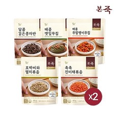 본죽 밑반찬 5종 6팩(진미채2+멸치+깻잎무침+콩자반+무말랭이), 없음, 60g, 6개