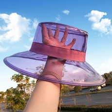 비 오는 날 모자 야외 방수 투명창 멋내기용 패션모자, 성인 (56-58cm), 1개, 퍼플