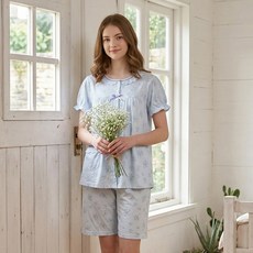 MGY FASHION 水漾小花 柔軟棉質 睡衣睡褲成套組