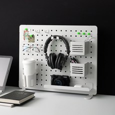 가제트 책상 타공판 페그보드 스탠드형 데스크 패그보드 철제 자석 보드 악세사리 스텐 알루미늄, 1개, 화이트