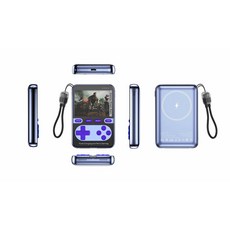 72H台灣發貨 迷你掌機遊戲機 無綫磁吸充電寶 二閤一便攜多功能掌上遊戲機, 爵士藍