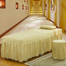 미용베드커버 피부관리실 이불 뷰티 침대 커버 침대보 구멍 바디 마사지 시트, 60x180cm, Gold yellow