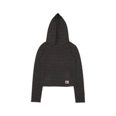더콜디스트모먼트 TCM stripe crop Hoodie 후드 티셔츠 (charcoal) 185719