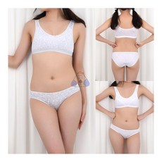 미즈누아 고양이 밴드형 주니어 1단계 스포츠브라 세트 10대여자속옷 여자중학생속옷 중학생팬티 중학생속옷