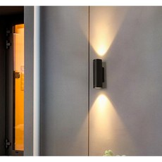 圓筒上下照壁燈 【黑馬燈城】 戶外防水壁燈 庭園燈 C1006, 暖光3000K,6W雙頭上下各3W