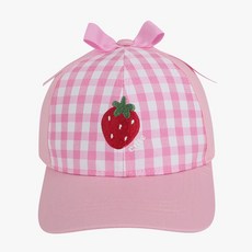 코코리따 24년여름신상품70% 아동모자 핑크 깅엄 리본볼캡 CEAC24SE1 동수원