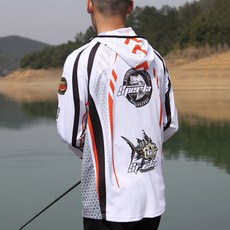 釣魚襯衫福水釣魚釣魚服淡水釣魚防蚊人魚美男, 白色的