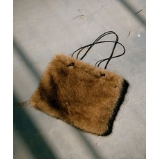 [그린버터] Ombre Fur Leather Bag (Camel)
