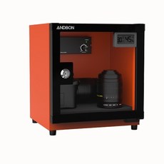 ANDBON 18公升電子防潮箱 相機鏡頭攝影器材防潮箱 防潮櫃 乾燥箱, 110-240V通用, 1個, 愛馬橙/數顯電子錶調檔【無層板】