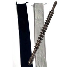 實木滾輪按摩棒，多輪珠深層按摩，舒緩肌肉疲勞，輕巧便攜, 深咖啡色瑜珈棒+收納套, 1套