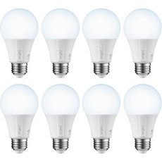 Sengled Zigbee 스마트 전구 허브 필요 내장 허브를 통해 SmartThings 및 Echo와 호환 Alexa Google Home 음성 제어 주광색 60W 상, Daylight, 8 Count (Pack of 1), A19