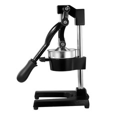 手動榨汁機，加厚鑄鐵材質，V型濾網設計，超大口徑，易清洗，U型加重底座, 黑色, 手動榨汁機
