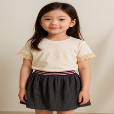 아이나라 여아 스커트 여름 밴딩 허리 포인트 프릴 치마
