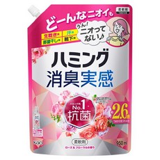 Kao 花王 Humming 長效除臭香氛衣物柔軟精 玫瑰&花香 補充包, 1個, 950ml