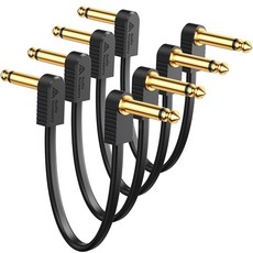 AA AUDIO ACCESSORY 금 도금 플랫 BOSS 패치 4팩 레이어 기타 MXR BEHRIN EBS 내장 강화 무소음 리본 케이블 쿼드 케블라 쉴드 15.2CM(6인치), 10.2cm(4인치), 4팩