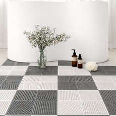 하스몰 조립식 욕실 발코니 미끄럼방지 타일 욕실매트, 6개, 딥 그레이