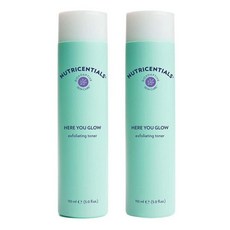 Nu Skin 뉴스킨 Here You Glow 페이스 각질 제거제 토너 물 살리실산 글리콜산 하이드록시산 혼합물이 함유된 얼굴용 모공 막힘 제거 예민한 피부 방지 매끄럽고 수분, 150ml