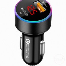 전압표시LED 차량용 QC3.0 시거잭 S2 블랙