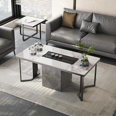 火燒石功夫茶桌，現代多功能全自動泡茶臺，辦公茶幾帶電磁爐套裝 3MGV, 2303茶几1400*700*580香奈, 1個