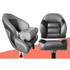 접이식 낚시배 의자 운전석 보트의자 고무보트 유람선, 3. 블랙화이트+발받침