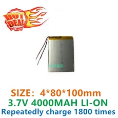 더많은 것을 구입하면 보호 보드가있는 새로운 3.7V 폴리머 리튬 배터리 4080100 4000mAh 태블릿 pc 모바일, 02 1PCS Good quality