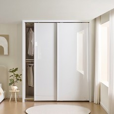 보루네오 하이그로시 샤인 슬라이딩 작은방 붙박이장 10cm, 화이트 10cm