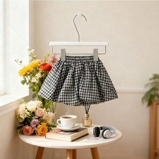 韓國寶寶女童蝴蝶結背心上衣 格子花苞裙套裝