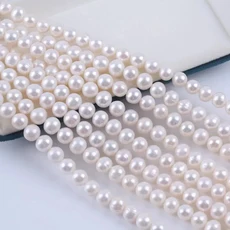 천연 담수 진주 비즈 10-11mm 화이트 라운드 DIY 재료 목걸이 팔찌 보석 액세서리, 02 AA