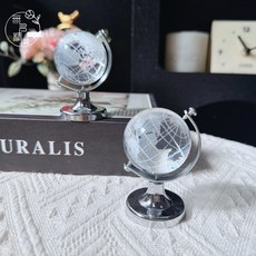 迷你水晶地球儀 地球可以轉動 桌面擺件 小紅書 水晶球 交換禮物 拍照道具 聖誕節禮物