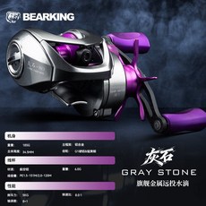 BEARKING 灰石 80 遠投輪 8.0:1, 左手-深杯