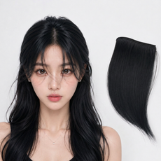 누벤타 1+1 똑딱이 헤어피스 옆머리 볼륨, 2개, 네츄럴블랙