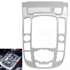 碳銀亮光真碳纖維 CarbonFiber 卡夢 換檔面板 排檔面板 帶一件啟動 高配款 貼片 09-12 A4 A5 Q5, 1個