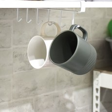 싱크대컵걸이 클립형 주방걸이 철제 컵걸이 화이트