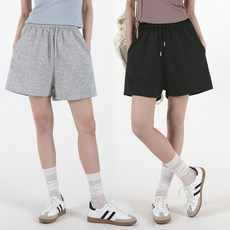[오버나인] 여자 여성 여름 쭈리 밴딩 와이드 팬츠 4부 반바지