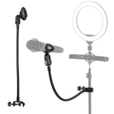 스탠드 설치용 자바라 마이크 스탠드 클램프 집게 타입 콘덴서 다이내믹 핸드, 블랙(단일색상), 1개, AC-M56