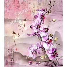 蝶古巴特DIY拼貼專用紙 中國風 四君子之蘭, 棉紙 (B款)