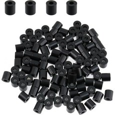 안티레이더 알루미늄 크림핑 루프 슬리브 100개 18인치3mm 와이어 로프 알루미늄 슬리브 클립 피팅 및 와이어 로프 및 케이블용, 1/8"(3mm), Black