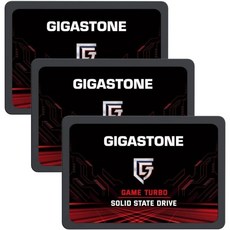 기가스톤 게임 터보 SSD 256GB (3개 팩) 최대 540MB/s 속도 SLC 캐싱 지원 게이밍/PC/데스크톱/노트북 업그레이드용 SSD 5년 보증 2.5인치 SAT, 256GB GAME TURBO SSD 3-Pack